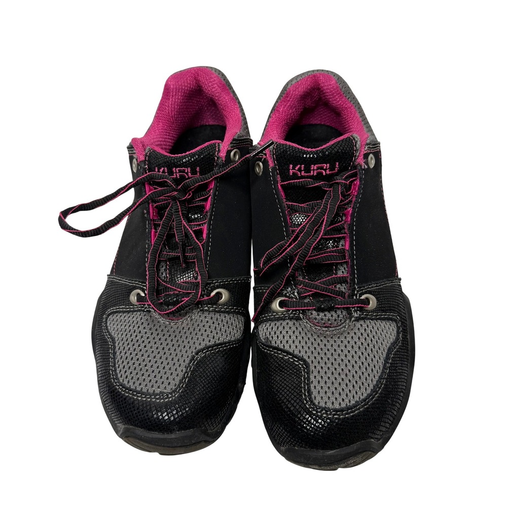 KURU Women's Black Pink Mesh Walking Shoes Size 9.5 Orthopedic Comfort Sneaker